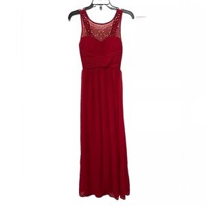 Xhilaration Red Sleeveless Ruched Gown with Sweetheart Neckline for Prom